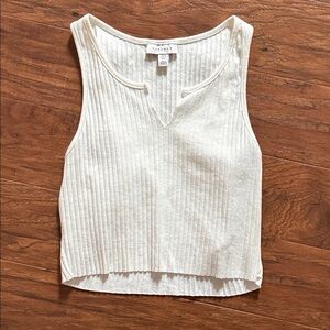 Top shop Ribbed Tank with V-Notch